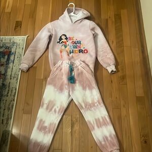 Pink Tie-Dye Hero Hoodie and Joggers Set